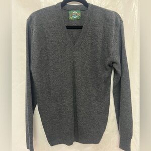 Vintage Jantzen Sweater Mens White V Neck Pullover SZ S Made In USA